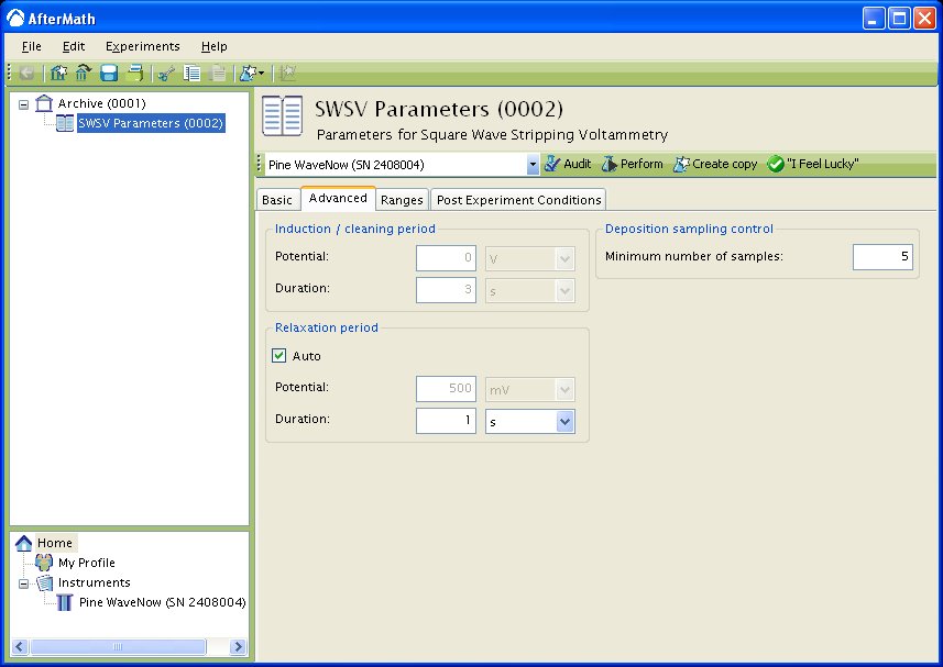 SWSV Advanced parameters