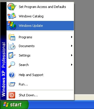 Windows Update appears in the Start Menu  