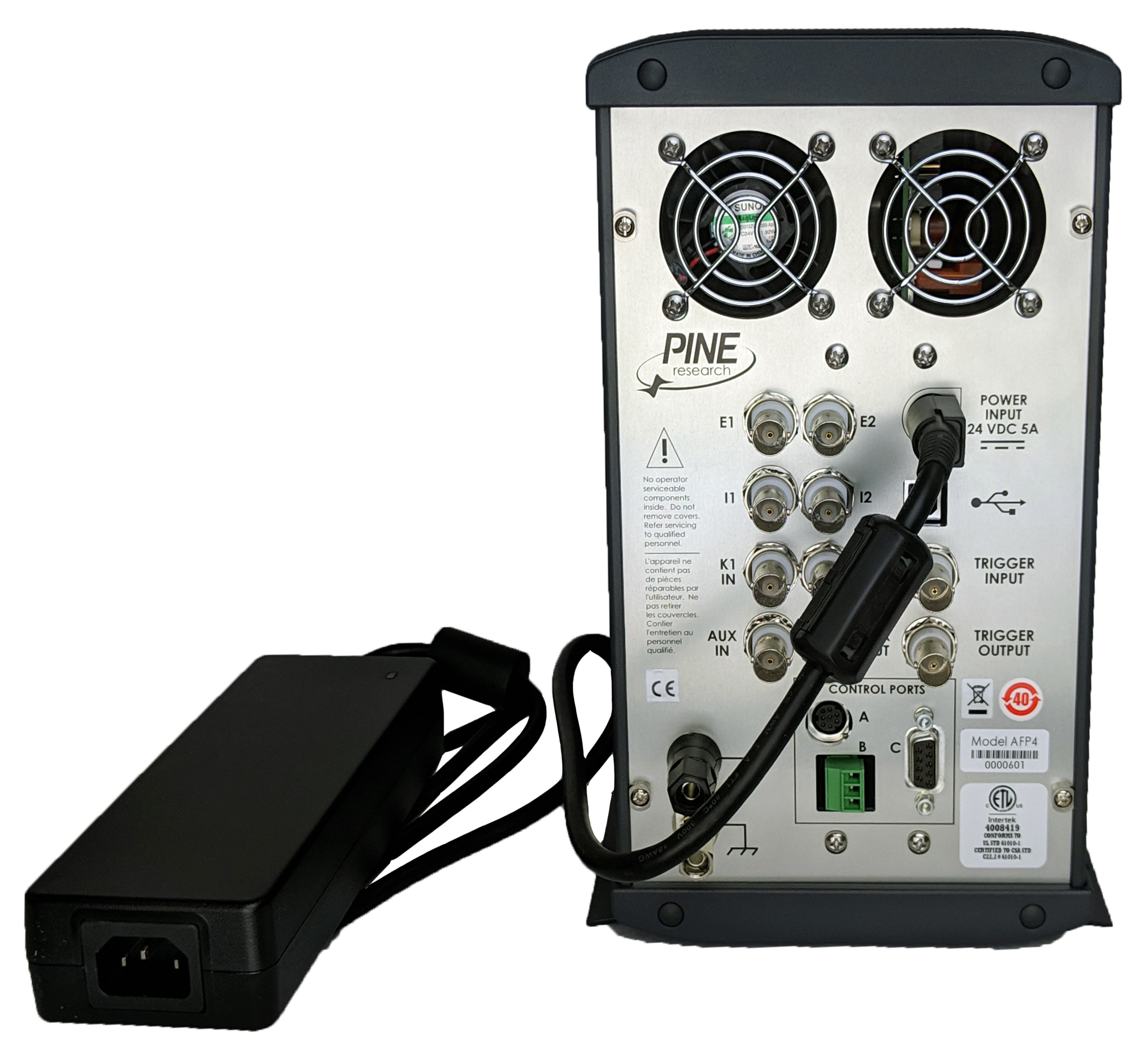 Power Supply with Low Voltage (24 VDC) Cable Connection to Back Panel
