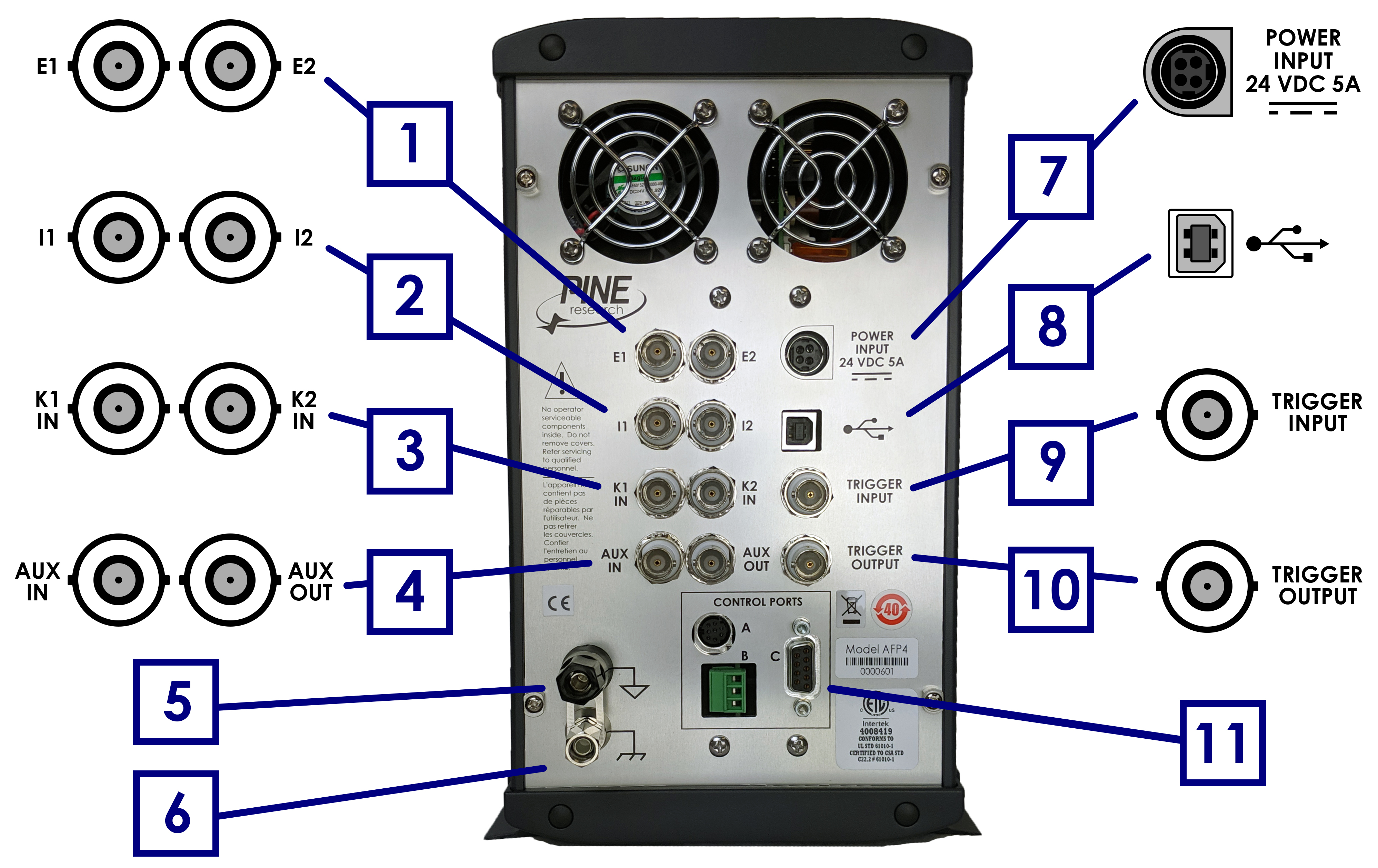 WaveDriver 40 Back Panel Connections