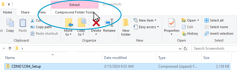 unzip a folder screenshot