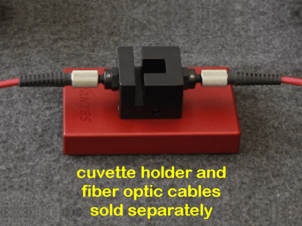 Avantes Cuvette Holder (shown with fiber optic cables)