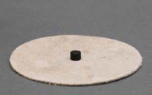 Figure 2: Place disk insert on clean polishing cloth with the polished face downwards